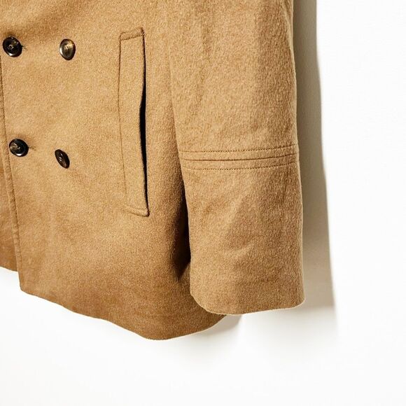 New Menticano Italian Wool Cashmere Blend Double Breasted Camel Mens Coat Sz 52 - Picture 3 of 9